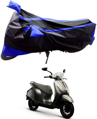 Genipap Two Wheeler Cover for Bajaj(Urbanite Chetak, Black, Blue)