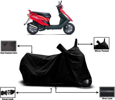KEDIT Two Wheeler Cover for Bajaj(Kristal, Black)