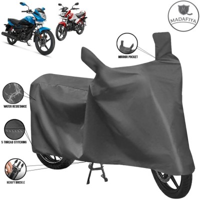 MADAFIYA Waterproof Two Wheeler Cover for Hero(Splendor I Smart, Grey)