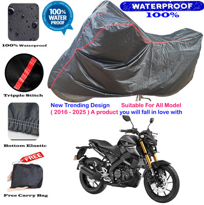 AutoGalaxy Waterproof Two Wheeler Cover for Yamaha(MT 15 New, Black, Red)