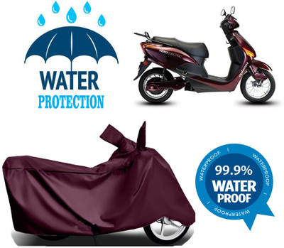 RTS COLLECTIONS Waterproof Two Wheeler Cover for Hero(Electric Optima, Maroon)