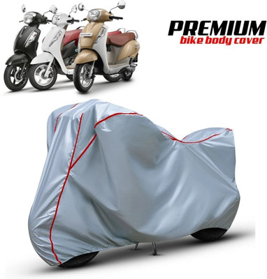 xodi Waterproof Two Wheeler Cover for Suzuki(Access 125, Silver, Red)