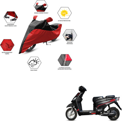 FurniGully Two Wheeler Cover for Hero(Electric NYX e5 BS6, Black, Red)
