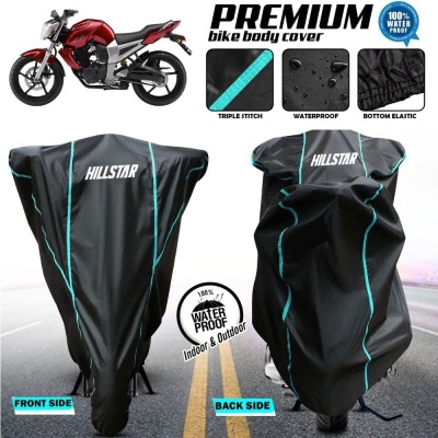 HILLSTAR Waterproof Two Wheeler Cover for Yamaha(FZ16, Black, Blue)