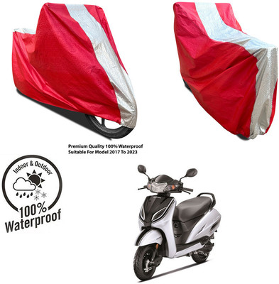 AutoGalaxy Waterproof Two Wheeler Cover for Royal Enfield(Classic 350 Signals, Silver, Red)