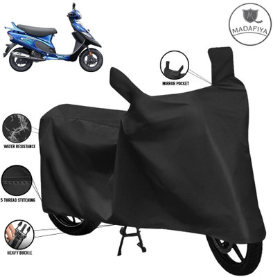 MADAFIYA Waterproof Two Wheeler Cover for TVS(Scooty Pep Plus, Black)