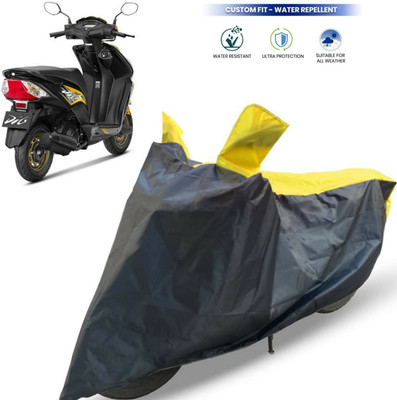 ma collections Waterproof Two Wheeler Cover for Honda(Scooty, Black, Yellow)