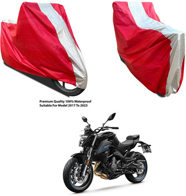 AutoGalaxy Waterproof Two Wheeler Cover for CFMoto(Silver, Red)