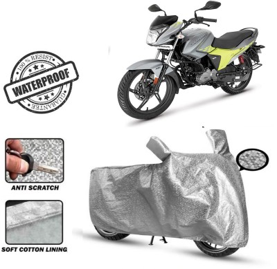 ROYAL AUTO MART Waterproof Two Wheeler Cover for Hero(Glamour, Silver)