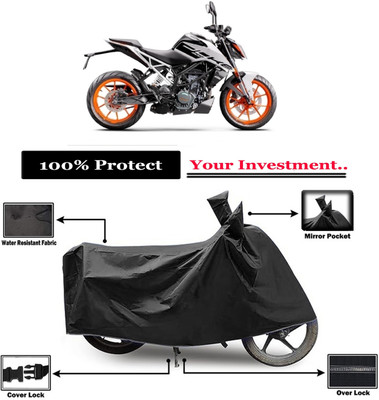 Amexride Two Wheeler Cover for KTM(200 Duke BS6, Black)