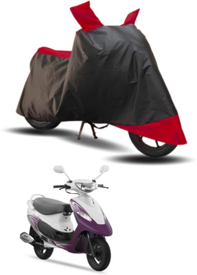 KEDIT Two Wheeler Cover for TVS(Scooty Pep+, Red, Black)