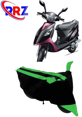 RRZ Waterproof Two Wheeler Cover for TVS(Scooty Streak, Black, Green)