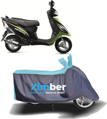 ZIMBER Two Wheeler Cover for TVS(Scooty Pep+, Blue, Grey)