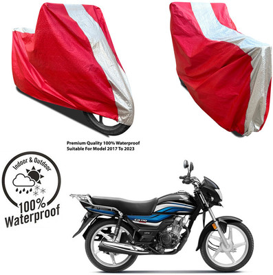 AutoGalaxy Waterproof Two Wheeler Cover for Royal Enfield(Standard 350, Silver, Red)