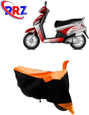 RRZ Waterproof Two Wheeler Cover for Mahindra(Gusto 125, Black, Orange)