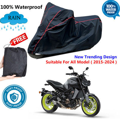 OliverX Waterproof Two Wheeler Cover for Yamaha(MT 09, Black, Red)