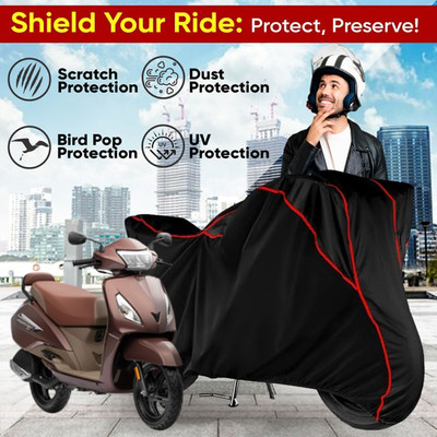 AutoGalaxy Waterproof Two Wheeler Cover for TVS(Jupiter, Black)