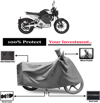 Amexride Two Wheeler Cover for Revolt(RV Cafe Racer BS6, Grey)