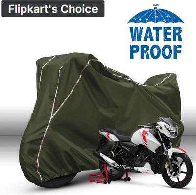xodi Waterproof Two Wheeler Cover for TVS(Apache RTR 160, Green, White)