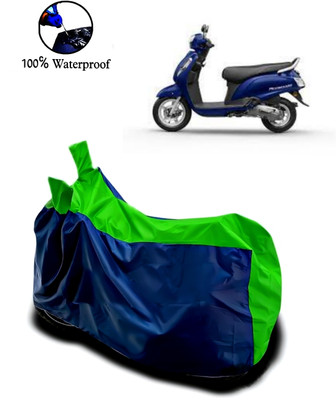 Autofly Waterproof Two Wheeler Cover for Suzuki(Access 125, Blue, Green)