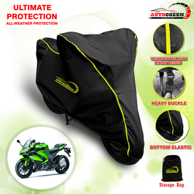 AUTOCOZEN Waterproof Two Wheeler Cover for Kawasaki(Ninja 1000, Black)