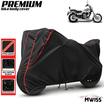 Mwiss Waterproof Two Wheeler Cover for Bajaj(Avenger 220 Cruise, Black, Red)