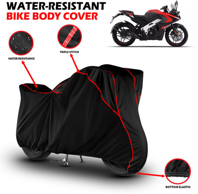 GKG Waterproof Two Wheeler Cover for Bajaj(Pulsar RS 200, Black, Red)