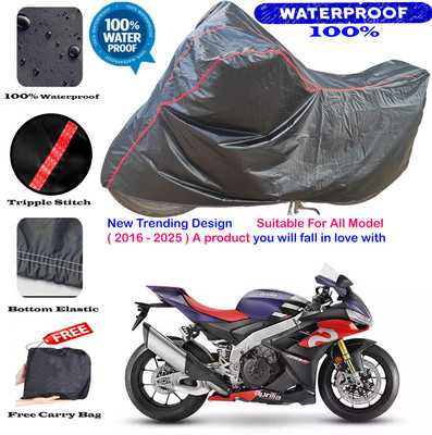 OliverX Waterproof Two Wheeler Cover for Aprilia(RSV4, Black, Red)