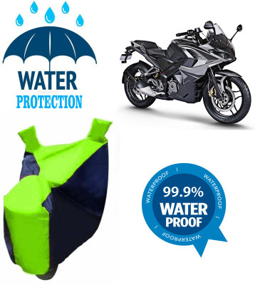 Mdstar Waterproof Two Wheeler Cover for Bajaj(Pulsar RS 200, Multicolor)