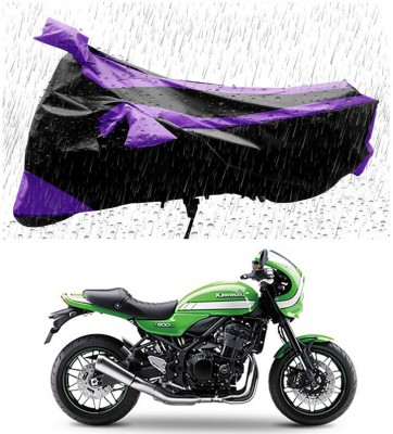 Ascension Two Wheeler Cover for Kawasaki(Z900 RS Cafe Racer, Black, Purple)