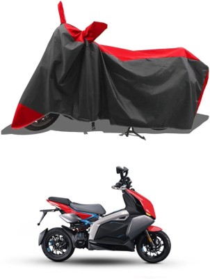 Mdstar Waterproof Two Wheeler Cover for TVS(Electric Scooter, Red, Black)