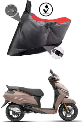 RRZ Two Wheeler Cover for TVS(Jupiter classic, Grey, Red)