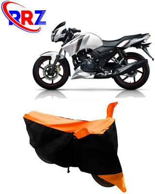 RRZ Waterproof Two Wheeler Cover for TVS(Apache 150, Black, Orange)