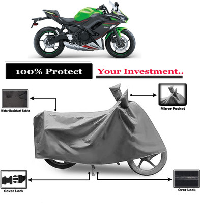 Amexride Two Wheeler Cover for Kawasaki(Ninja 650 bs6, Grey)
