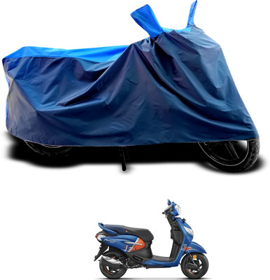 PAGORA Waterproof Two Wheeler Cover for Hero(Pleasure+ 110, Black, Blue)