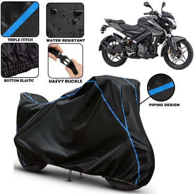 kerwa Waterproof Two Wheeler Cover for Bajaj(Pulsar NS 200, Black, Blue)