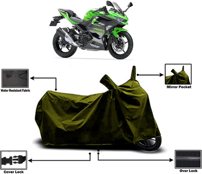 Amexride Two Wheeler Cover for Kawasaki(Ninja 250, Green)
