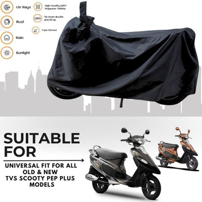 MADAFIYA Two Wheeler Cover for TVS(Scooty Pep Plus, Black)