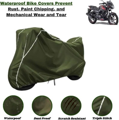 Autohaux Waterproof Two Wheeler Cover for Bajaj(Pulsar 150, Green, White)