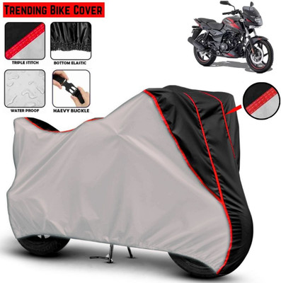 Mwiss Waterproof Two Wheeler Cover for Bajaj(Pulsar 150, Silver, Black)