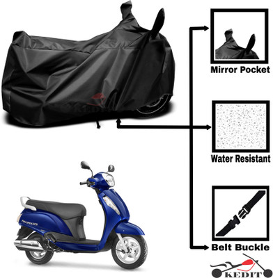 KEDIT Two Wheeler Cover for Universal For Bike(Access 125, Black)