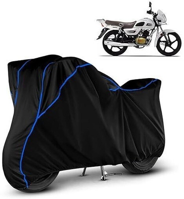 DeepShakshi AUTOMOTIVE Waterproof Two Wheeler Cover for TVS(Radeon, Black, Blue)