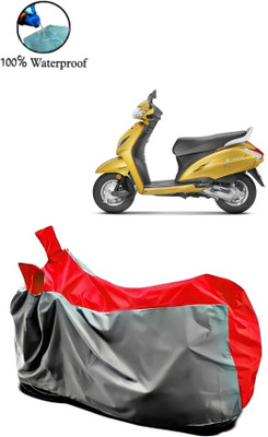 rakku Two Wheeler Cover for Honda(Activa 5G, Grey, Red)