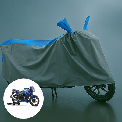 CODOKI Waterproof Two Wheeler Cover for TVS(Apache RTR 180, Grey, Blue)