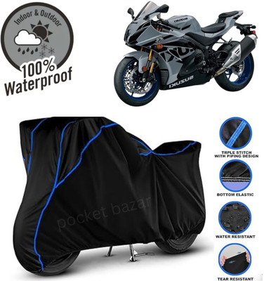 pocket bazar Waterproof Two Wheeler Cover for Suzuki(GSX R1000, Black)