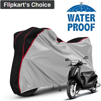 xodi Waterproof Two Wheeler Cover for Suzuki(Access 125, Silver, Black, Red)
