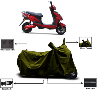 Amexride Two Wheeler Cover for Techo Electra(Raptor, Green)