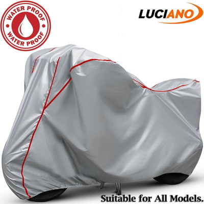 Luciano Waterproof Two Wheeler Cover for Hero(Splendor iSmart 110, Silver, Red)