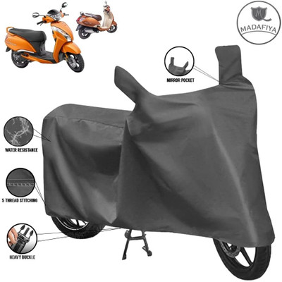 MADAFIYA Waterproof Two Wheeler Cover for TVS(Jupiter, Grey)