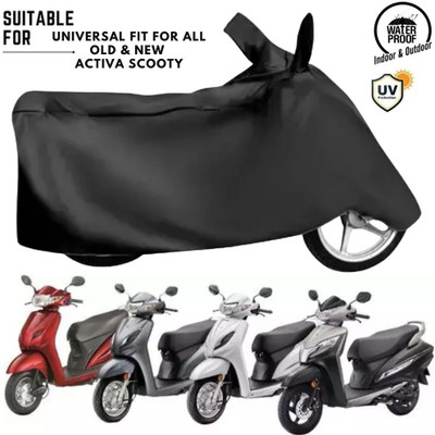 MADAFIYA Waterproof Two Wheeler Cover for Hero, Honda(Activa 125, Black)